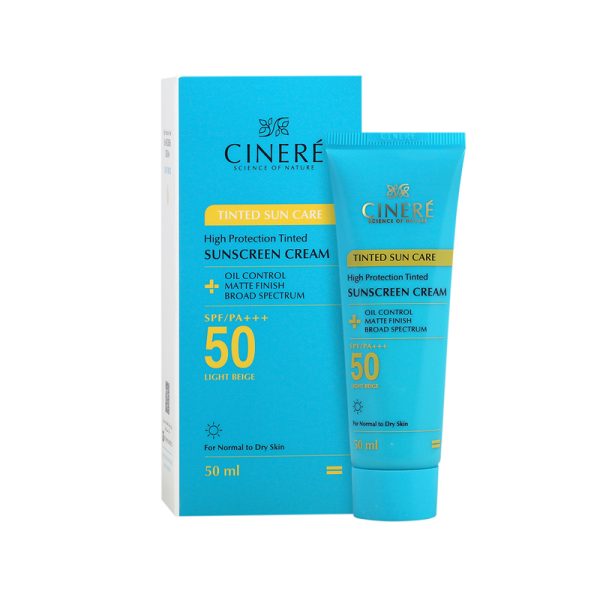کرم ضد آفتاب spf 50 بژ روشن فاقد چربی سینره - Image 1