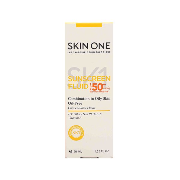 اسکین وان ضد آفتاب فلوئید بی رنگ فاقد چربی spf 50 حجم 40 میل